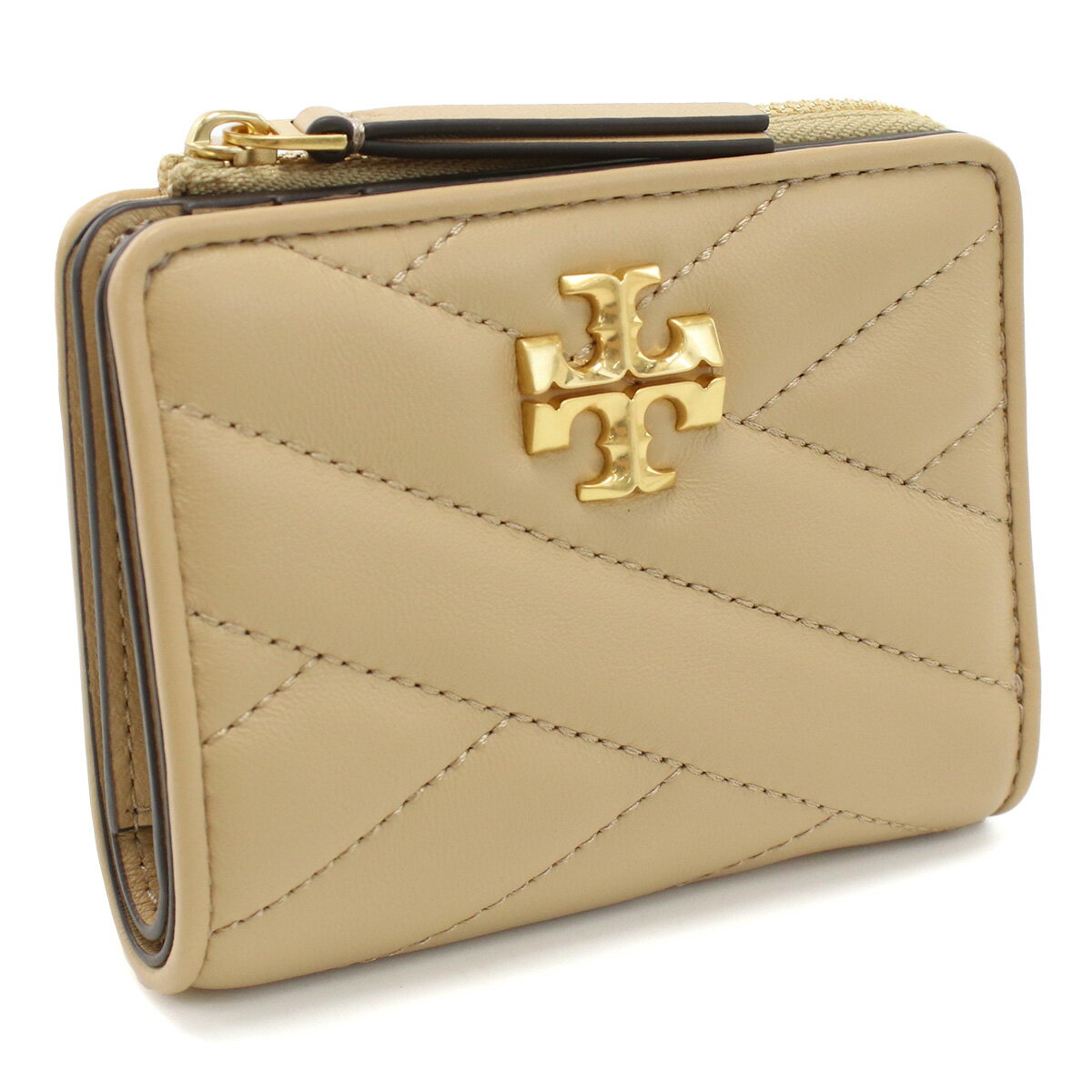 トリーバーチ 財布（レディース） トリーバーチ TORY BURCH KIRA 二折財布小銭入付き ブランド 153121　250 DESERT DUNE ベージュ系 wallet01 mini-01 new-02