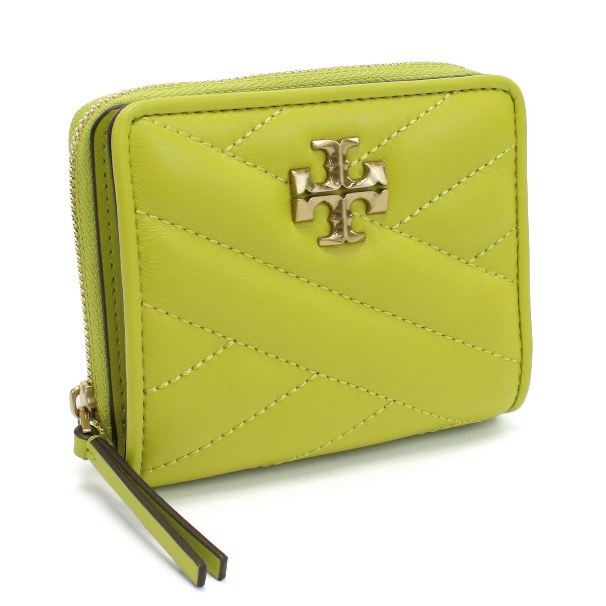 トリーバーチ 財布（レディース） トリーバーチ TORY BURCH 二折財布小銭入付き　ブランド 90344　702 ISLAND CHARTREUSE グリーン系　wallet-01　mini-01 new-02