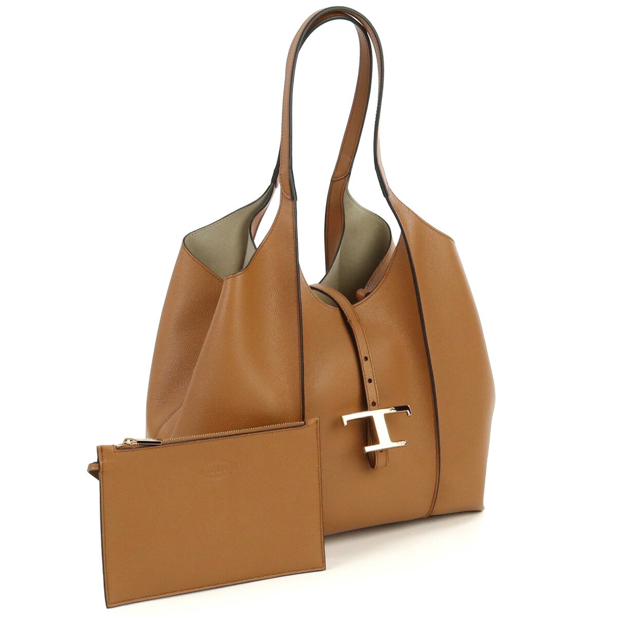 トッズ TOD'S トートバッグ トートバッグ ブラウン T TIMELESS T タイムレス XBWTSBA0200 Q8E S410 ブラウン系 bag-01 SS2406