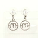 【中古良品】MIUMIU(OUTLET) ミュウミュウ アウトレット ピアス クリスタル付き メタルピアス レディース シルバー