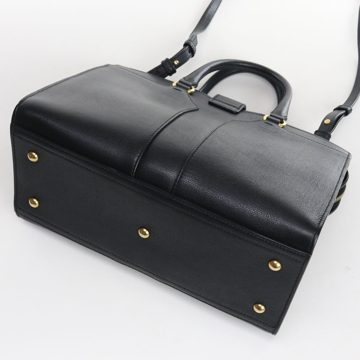 【中古良品】サンローラン(SAINT LAURENT) カバス トートバッグ レザー ブラック 【ランク：A】 us-2 2WAY