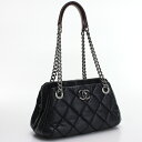 【中古】【中古】 シャネル (CHANEL) チェーン ショルダーバッグ A67767 マトラッセ レザー ツイード ブラック レディース 18181500 【ランク：A】 us-2