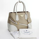 【中古良品】プラダ (PRADA) トートバッグ BN2887 カナパシティ キャンバス レザー ベージュ ホワイト レディース ショルダー 2WAY 【ランク：A】 us-2