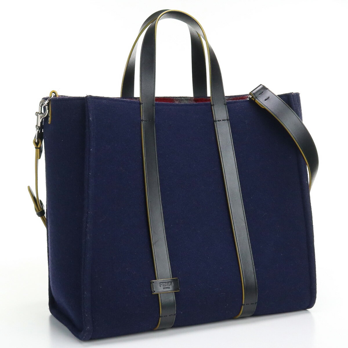 【中古良品】フェンディ(FENDI) ウールトート ウール 7VA390 51N ネイビー【ランク：A】 us-2 2WAY ショルダー メンズ