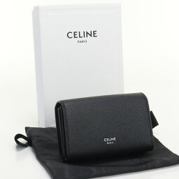 【中古・未使用】セリーヌ(CELINE) 二ツ折りカードケース　ブランド レザー 10H563BEL.38SI ブラック【ランク：S】 us-1 メンズ レディース