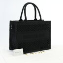 【中古美品】ディオール(Christian Dior) ブックトート メッシュ キャンバス ブランド M1263 UWRA M911 ブラック【ランク：S】 us-1 レディース