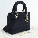 【中古良品】ディオール(Christian Dior) レディディオール キャンバス　ハンドバッグ　ブランド ネイビー系　【ランク：A】 us-2 2WAY ショルダー レディース