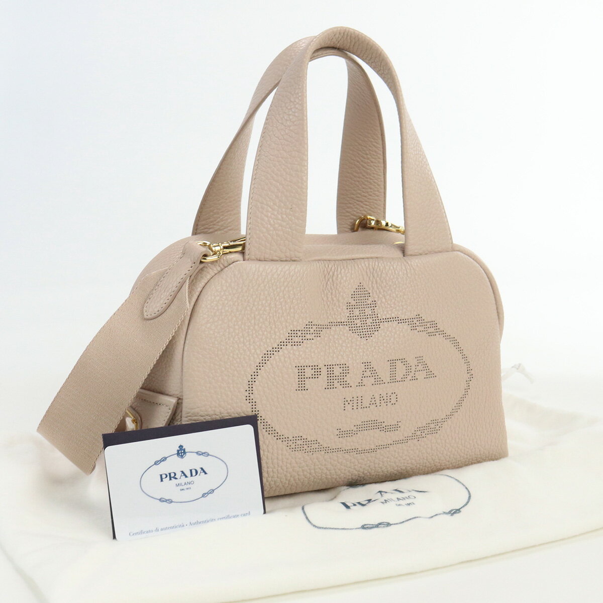 【5/10限定P10倍】【中古良品】プラダ(PRADA) 2WAYハンドバッグ レザー 1BB078 2DKV F0NZ2 ピンク系　【ランク：A】 us-2 2WAY ショルダー レディース