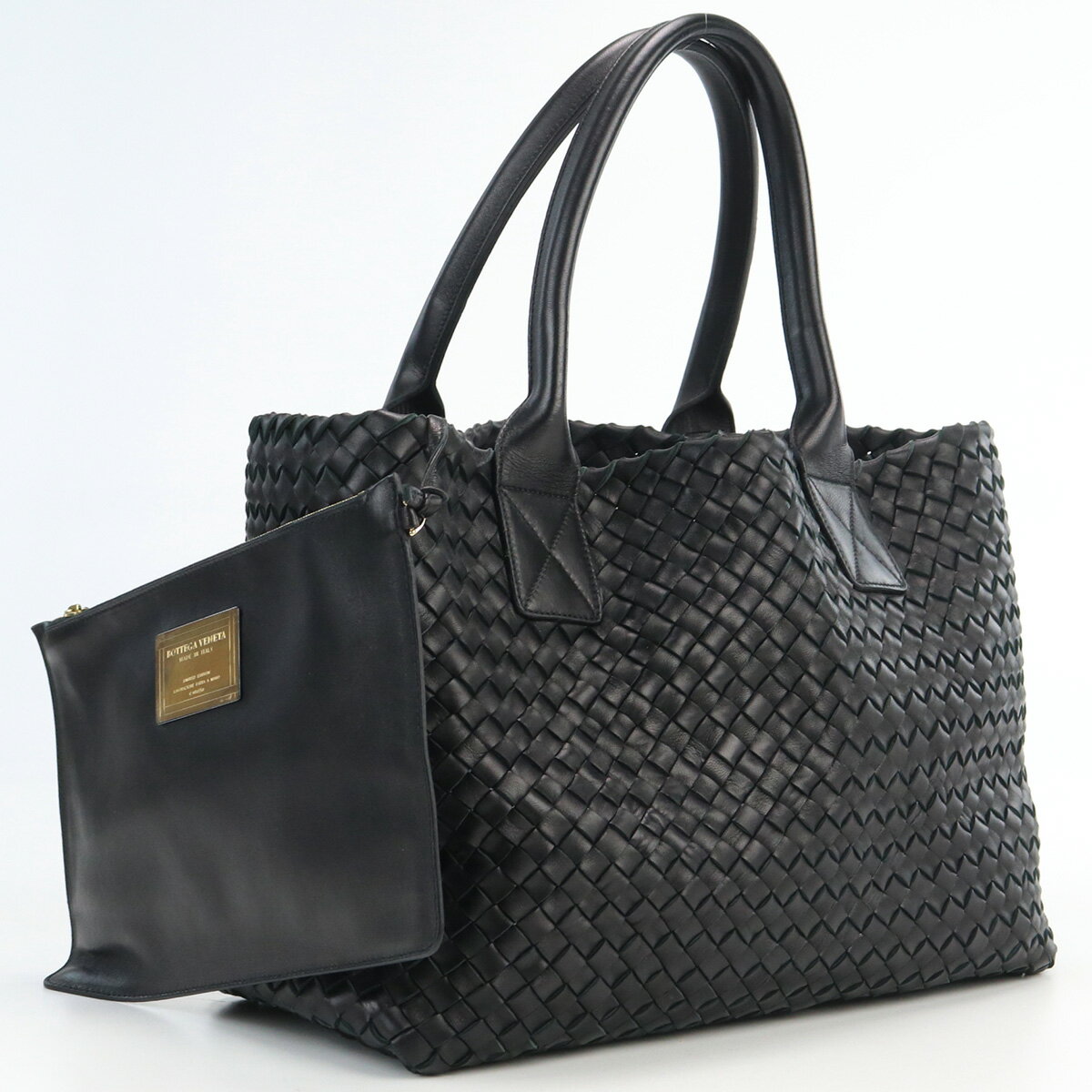 【中古良品】ボッテガヴェネタ(BOTTEGA VENETA) イントレチャート トートバッグ レザー ブランド 141498 V9131 1000 【ランク：A】 us-2 メンズ レディース