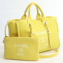 【中古良品】シャネル(CHANEL) ドーヴィル スモール トートバッグ キャンバス ブランド ポーチ付 CJ56C4U9【ランク：A】 us-2 2WAY セミショルダー レディース