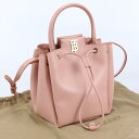 【中古良品】バーバリー(BURBERRY) TBモノグラムモチーフ バケットバッグ レザー 8045043 ピンク系　【ランク：A】 us-2 2WAY ショルダー レディース