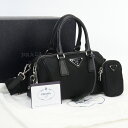 【中古良品】プラダ(PRADA) トップハンドルバッグ　ブランド テスート 1BB846 　ブラック系　【ランク：A】 us-2 2WAY ショルダー レディース