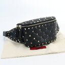 【中古良品】ヴァレンティノ(VALENTINO) ロックスタッズ ボディバッグ ブランド レザー ブラック系 【ランク:A】 us-2 レディース