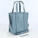 【中古】バレンシアガ(BALENCIAGA) バザールショッパーXXS レザー 513988 ブルー系　【ランク：AB】 us-2 2WAY ショルダー レディース