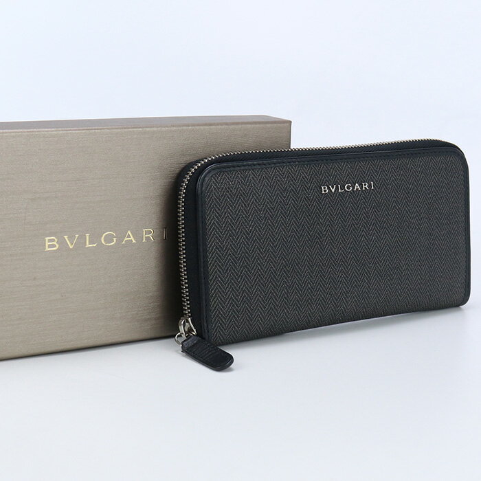 ブルガリ(BVLGARI) ウィークエンド ラージ ジップウォレット ブランド 長財布 32587 グレー系  us-2 メンズ SS2406