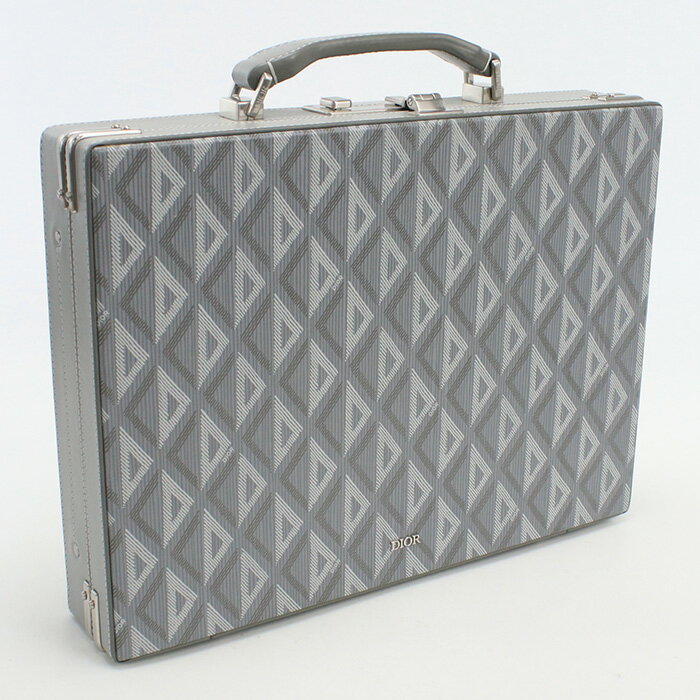 【中古良品】ディオール(Christian Dior) ロック ブリーフケース CDダイヤモンドキャンバ ブランド 1LXBR157CDP H42E グレー【ランク：A】 us-2 メンズ