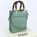 【中古良品】フェンディ(FENDI) サンシャイン ショッパー ミニ レザー 8BS051 ABVL F03HW グリーン系　【ランク：A】 us-2 2WAY ショルダー レディース