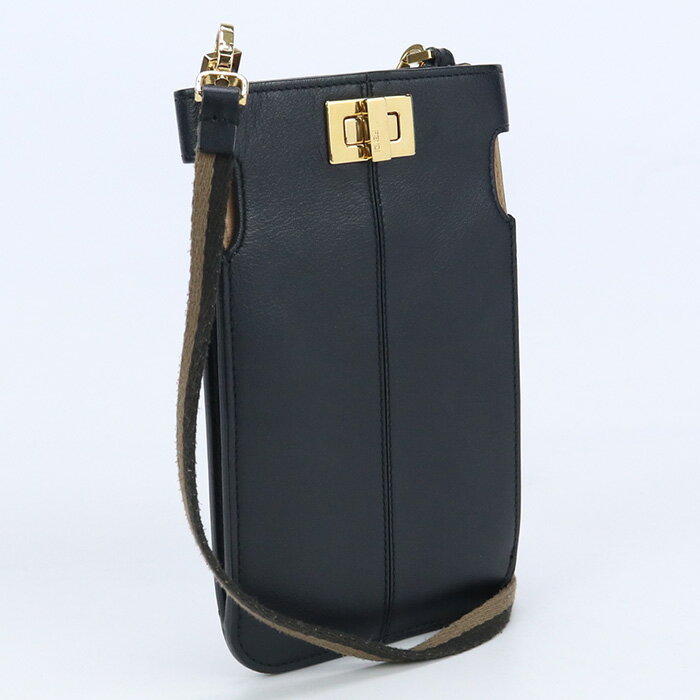 【中古良品】フェンディ(FENDI) ピーカブー ピーカー フォンケース レザー 8M0442 A5DY ブラック系　【ランク：A】 us-2 レディース