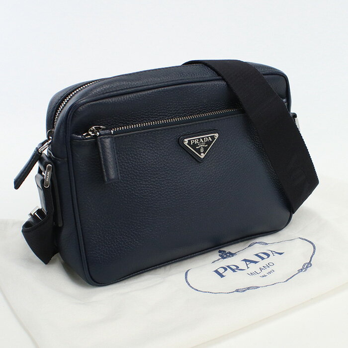 【中古美品】プラダ(PRADA) ショルダーバッグ ブランド 2VH094 ネイビー【ランク：S】 us-1 メンズ