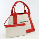 【中古良品】バレンシアガ(BALENCIAGA) ネイビーカバスS キャンバス トートバッグ 339933 ホワイト系【ランク：A】 us-2 レディース