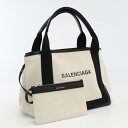 【中古良品】バレンシアガ(BALENCIAGA) ネイビーカバスS キャンバス ブランド トートバッグ ホワイト系 【ランク：A】 us-2 レディース