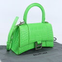 【中古良品】バレンシアガ(BALENCIAGA) アワーグラス XS ハンドバッグ ブランド 592833 3817 グリーン系【ランク：A】 us-2 2WAY ショルダー レディース