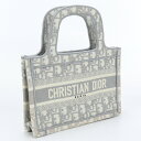 【中古良品】ディオール(Christian Dior) ブックトート バッグ ミニ ジャガード グレー系　【ランク：A】 us-2 レディース