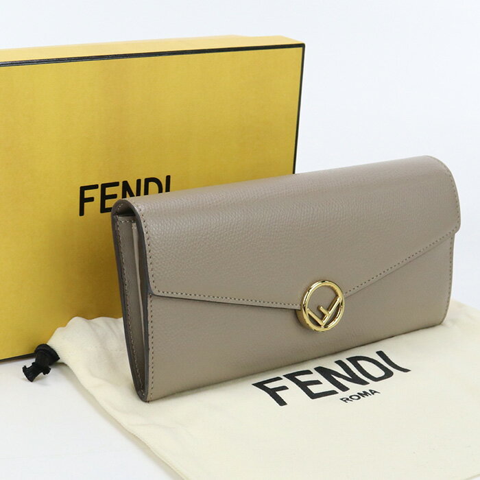 【中古良品】フェンディ(FENDI) エフ イズ コンチネンタル 二つ折り長財布 ブランド 8M0251 A18B F0E65 グレージュ【ランク：A】 us-2 レディース