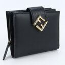 【中古美品】フェンディ(FENDI) FFダイヤモンド 二つ折り財布 ブランド 8M0386 ALWA F0KUR ブラック【ランク：S】 us-1 レディース