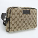 【中古良品】グッチ(GUCCI) GGキャンバス ベルトバッグ キャンバス 449174 ベージュ系　【ランク：A】 us-2 メンズ レディース