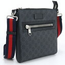 【中古良品】グッチ(GUCCI) GGスプリーム スモール メッセンジャーバッグ PVC 523599 K5RLN 1095 ブラック系　【ランク：A】 us-2 メンズ