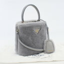 【中古・未使用】プラダ(PRADA) パニエ シアリング ミニバッグ シープスキン 1BA373 2ECY F0591 グレー系　【ランク：S】 us-1 2WAY ショルダー レディース