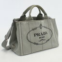 【中古】プラダ(PRADA) カナパ トートバッグ キャンバス 1BG439 グレー系　【ランク：AB】 us-2 2WAY ショルダー レディース