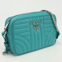 【中古・未使用】プラダ(PRADA) ダイアグラム チェーンショルダーバッグ レザー 1BH083 ブルー系【ランク：S】 us-1 レディース