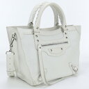 【中古】バレンシアガ(BALENCIAGA) ネオ クラシックM アップサイドダウン レザー 702502 ホワイト系　【ランク：AB】 us-2 2WAY ショルダー レディース