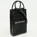 【中古良品】バレンシアガ(BALENCIAGA) ミニ ショッピングバッグ カーフ 593826 1000 ブラック系　【ランク：A】 us-2 2WAY ショルダー レディース