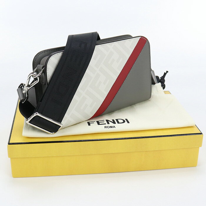 【中古美品】フェンディ(FENDI) ショルダーウォレット レザー 7M0346 AJF3 グレー系　【ランク：S】 us-1 メンズ レディース