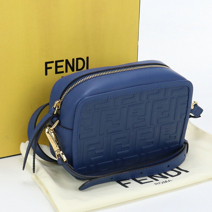 【5/18-20日限定！P10倍】【中古美品】フェンディ(FENDI) ショルダーバッグ レザー 8BS019 A4K5 ブルー系　【ランク：S】 us-1 レディース