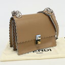 【中古美品】フェンディ(FENDI) ミニ キャナイ レザー 8M0381 OZC F09YL ブラウン系　【ランク：S】 us-1 レディース