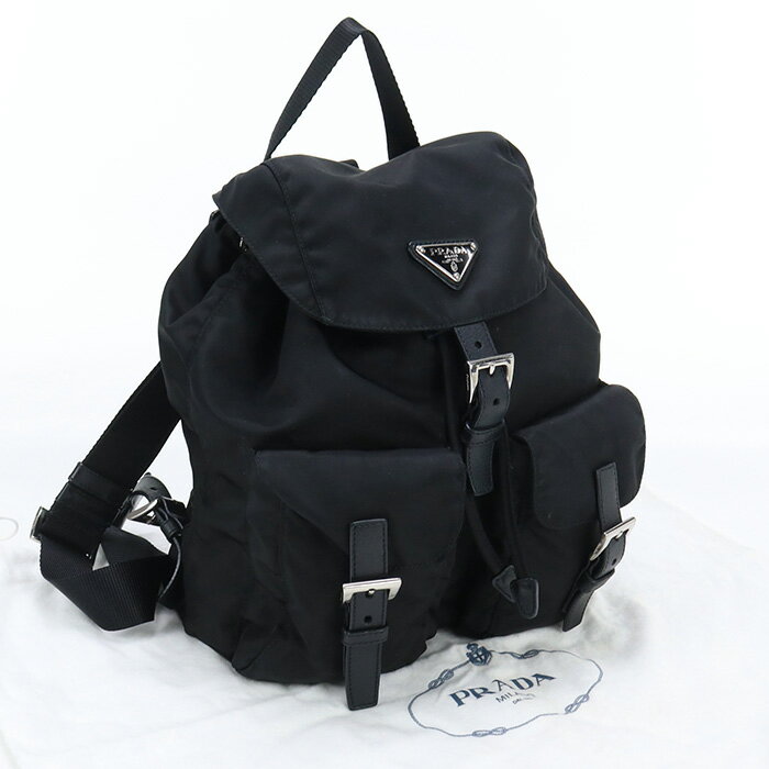 【中古良品】プラダ(PRADA) バックパック　ブランド ナイロン 1BZ677 ブラック系　【ランク：A】 us-2 レディース