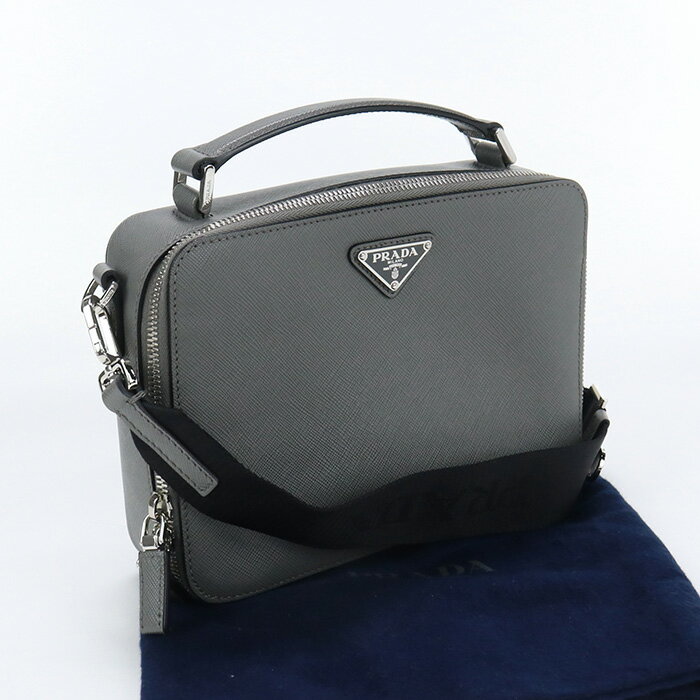 プラダ(PRADA) ブリック バッグ サフィアーノ ブランド ハンドバッグ 2VH069 9Z2 F0K44 グレー us-2 2WAY ショルダー メンズ