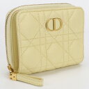【中古良品】ディオール(Christian Dior) ディオール カロ スカーレット ウォレット カーフ S5032 UWHC イエロー【ランク:A】 us-2 レディース