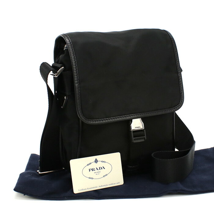 【中古良品】プラダ(PRADA) ショルダーバッグ ナイロン V167 ブラック【ランク:A】 us-2 メンズ
