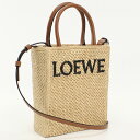 【中古美品】ロエベ(LOEWE) スタンダード A5 トートバッグ ラフィア ベージュ系【ランク:S】 us-1 2WAY ショルダー レディース
