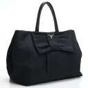 【中古】プラダ(PRADA) リボントート ナイロン BN1601 NERO　ブラック 【ランク：AB】 us-2 レディース