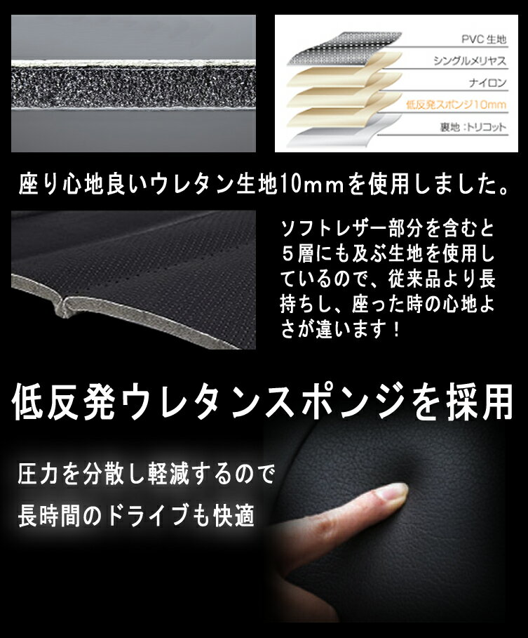 ノア 70系 H22/5〜H25/12 7人乗り Si S X X-L レザーシートのような質感シートカバー