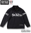 大きいサイズ メンズ SY32 by SWEET YEARS ゴルフ ジップアップ ライトストレッチシャツ ブラック 3L 4L 5L 6L 送料無料