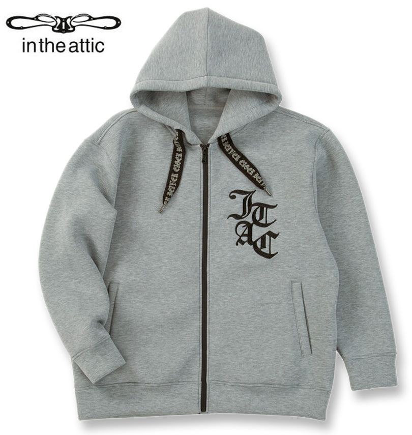 大きいサイズ メンズ in the attic ダイバーボンディング フルジップ パーカー モクグレー 3L 4L 5L 6L..