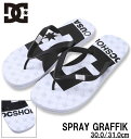 大きいサイズ メンズ DCSHOES ディーシーシューズ ビーチサンダル(SPRAY GRAFFIK) ホワイト×ブラックモノグラム 30cm 31cm