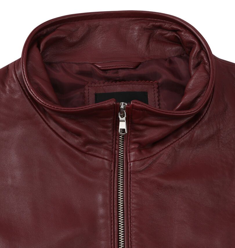 大きいサイズ メンズ TETE HOMME スタンドカラー レザーブルゾン ワイン 3L 4L 5L 6L 送料無料